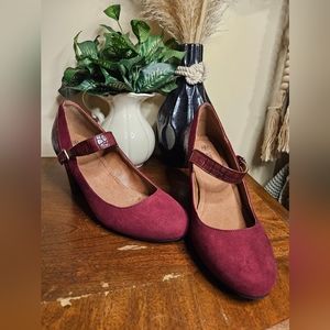 Avon Burgundy Mary Jane Heels